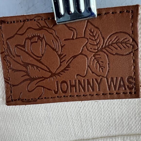 Johnny Was Sevilla Cropped Wide Leg Jean White Cotton Blend Denim Size 26 - Picture 10 of 14